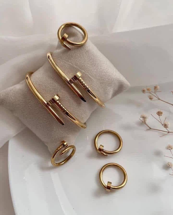 طقم مسمار اسورة + خاتم مسمار استانلس